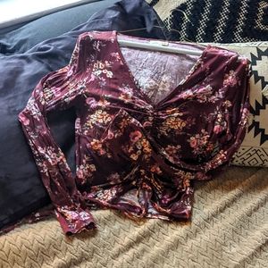 Long sleeve soft floral top